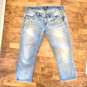 Silver Aiko Cropped Jeans (Sz W31)